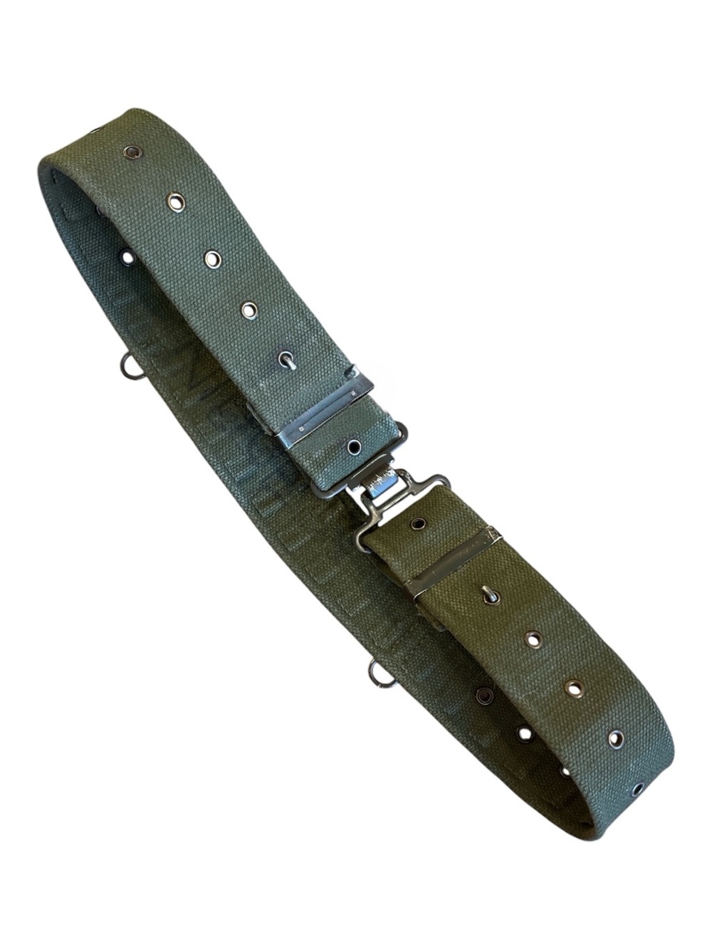 Vintage Military Olive Drab Heavy Canvas Web Belt 38” metal Hardware